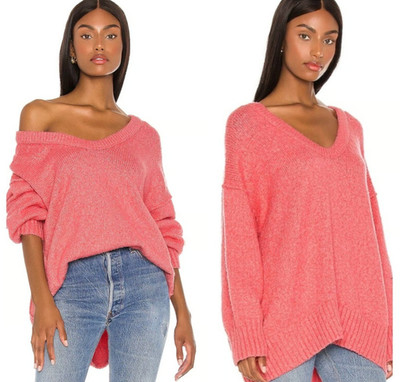 FREE PEOPLE ''Brookside'' lässiger Pullover rose rosa X-SMALL UVP 118 