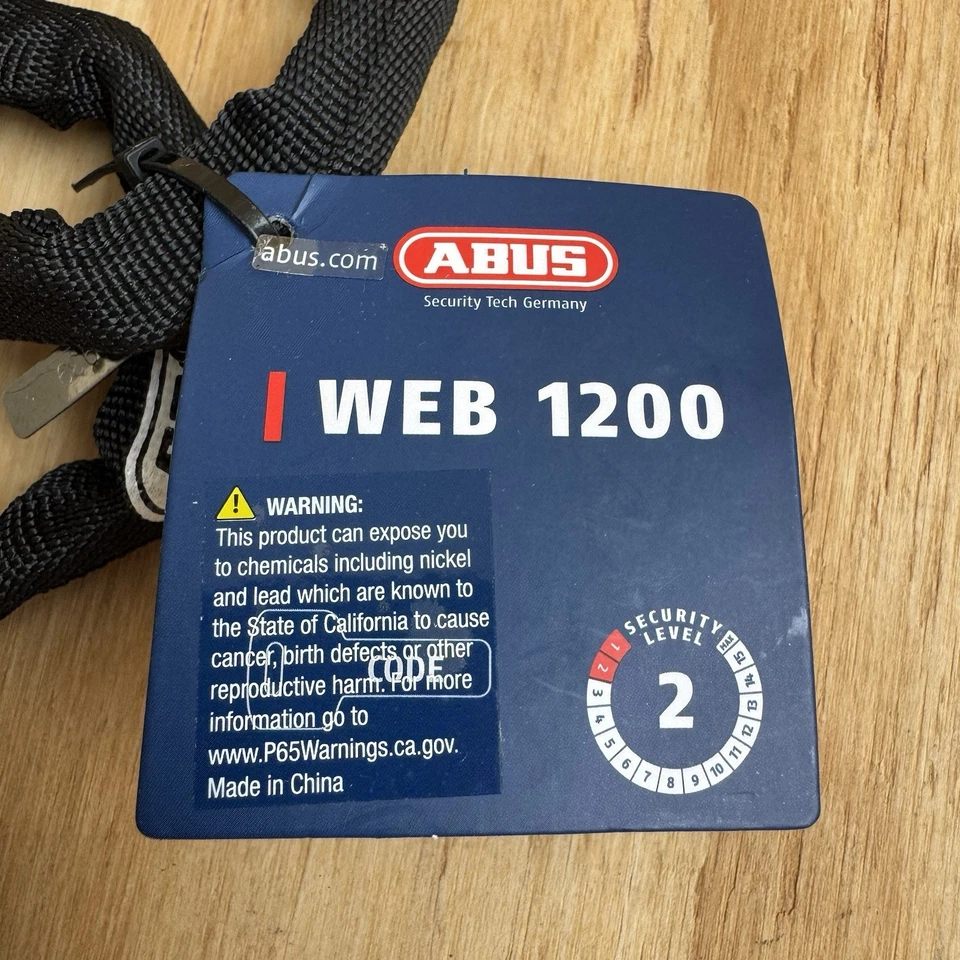 NEW ABUS Web Chain Lock 1200 Combination Combo 110cm, Black BIKE BICYCLE - Image 2 of 3