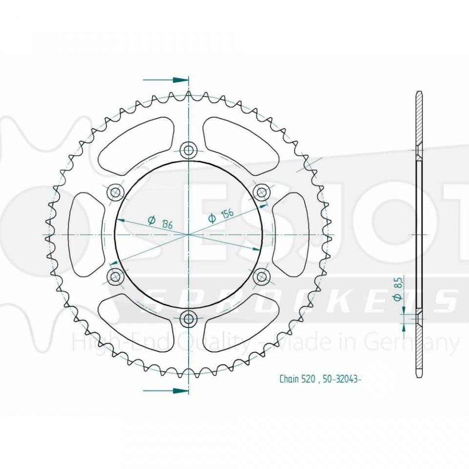 Couronne Esjot Husqvarna 125 WRE 1995-1996 pour restaurer la transmission d'origine - 3