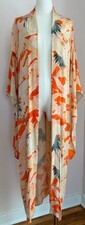 Vintage Showa Era Japanese Chirimen Silk Crane Kimono Robe Handmade