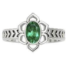 Emerald Quartz 925 Sterling Silver Ring s.6 Jewelry R-1744