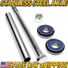 Stainless Steel Front Axle & Wheel Bearings for BadBoy MZ MZ-Magnum MZ-Rambler