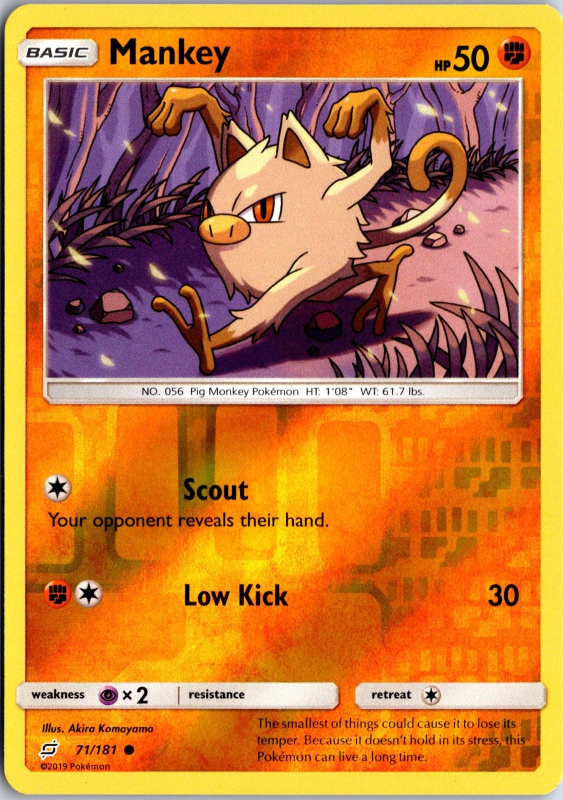 Mankey 71/181 C Team Up Pokemon Reverse Holo NM/M
