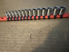 S-k Tools 14 Pc 14 Drive Metric Short 6 Pt Socket Set On A Rail 4mm - 15mm Usa