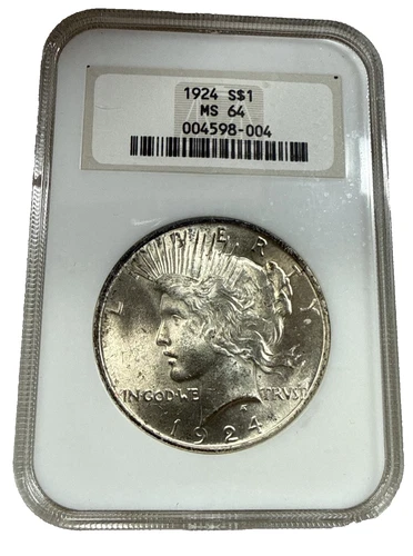 1924 Peace Silver Dollar $1 NGC MS64 Brilliant Uncirculated U.S. Coin