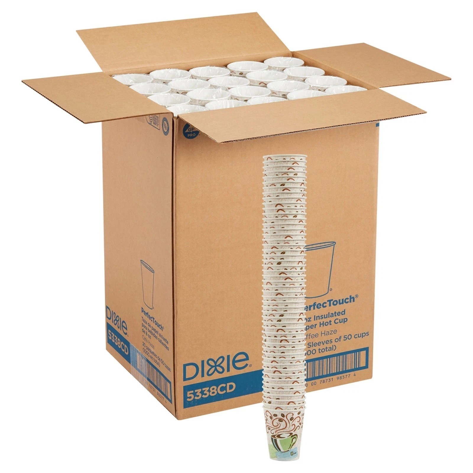 DIXIE 8 oz INSULATED PAPER COFFEE CUPS DISPOSABLE HOT/COLD DRINK CUPS 1000 COUNT