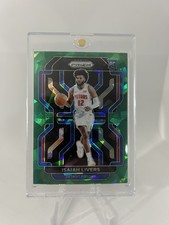 2021-22 Panini Prizm NBA Isaiah Livers RC Green Cracked Ice #296 Detroit Pistons