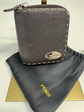 Fendi Selleria Bifold Brown Marco Topstitchin...