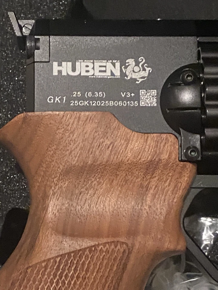 Pistola de aire comprimido Huben GK1 .25 Cal V3+ (totalmente nueva) Foto 3 de 4