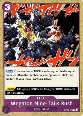 Megaton Nine-Tails Rush C 500 Years in the Future OP07-078 One Piece TCG