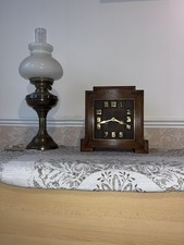 Unusual Vintage Mahogany Cased HAC Art Deco Pendulum Mantle Clock
