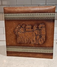vintage embossed leather Egyptian  photo album 
