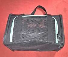 🌟 Black/Green Soft-Sided Airline Small Pet Carrier Fabric Mesh Zippered Panels