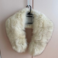 SAGA FOX Fur Stole Dark Brown  White Mix 113cm x 22cm