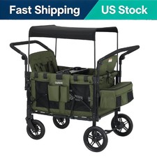 Stroller Wagon 4 Kids, Convertible Seats, Push/Pull Handles, One-Step Brake