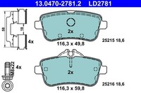 Bremsbelagsatz Scheibenbremse Hinten Ate 130470 27812 FÜR Mercedes