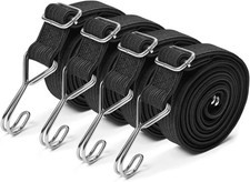 4Pcs Elastic Wide Bungee Cord with Hook Adjustable Heavy Duty Luggage Strap UK