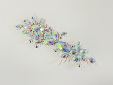 Feis Fayre Lacey Irish Dance Hairpiece New White Lace AB Crystals