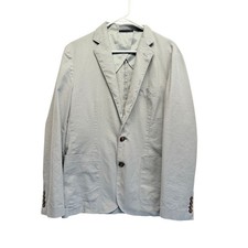 J.Crew Blazer Suit Jacket Hemp Cotton Blend Small Steel Gray Mens