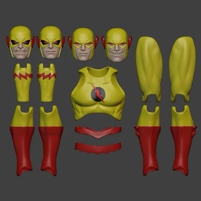 Reverse Flash Deluxe Mafex CT Custom Unpainted 1/12 kit DC 3d Parts Only