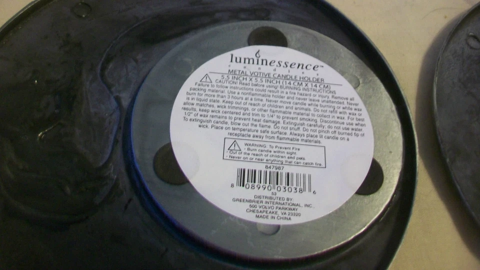 PAR DE CANDELABROS VOTIVOS DE METAL LUMINESSENCE, DISEÑO LUNA Foto 4 de 4