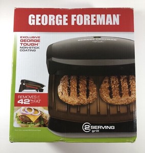 George Foreman Non Stick Coating 2 Serving Grill New Open Box B7 Ebay