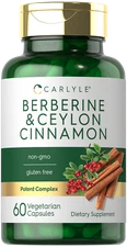 Berberine with Ceylon Cinnamon | 2000mg  | 60 Capsules | Vegetarian | by Carlyle