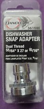 Danco 36108E Dishwasher Snap Faucet Adapter, 15/16-27 Male or 55/64-27 Female