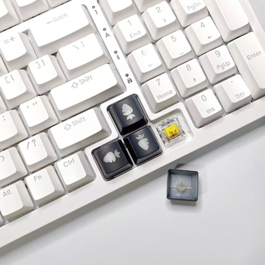Translucent Directional Keycaps for Mechanical Keyboards - Sleek Black Replacement Keys for Enhanced Gaming and Typing Experience