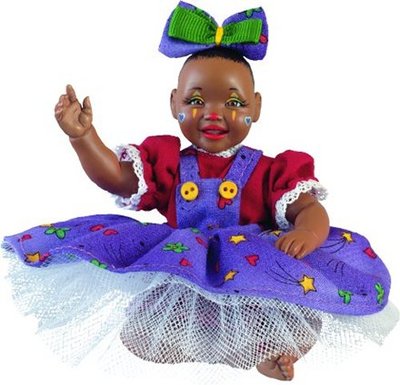 Clown Gmdrp New Porcelain Afro African American Brown Black Dark Baby Girl Doll