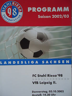 Programm 2002/03 FC Stahl Riesa 98 - VfB Leipzig II