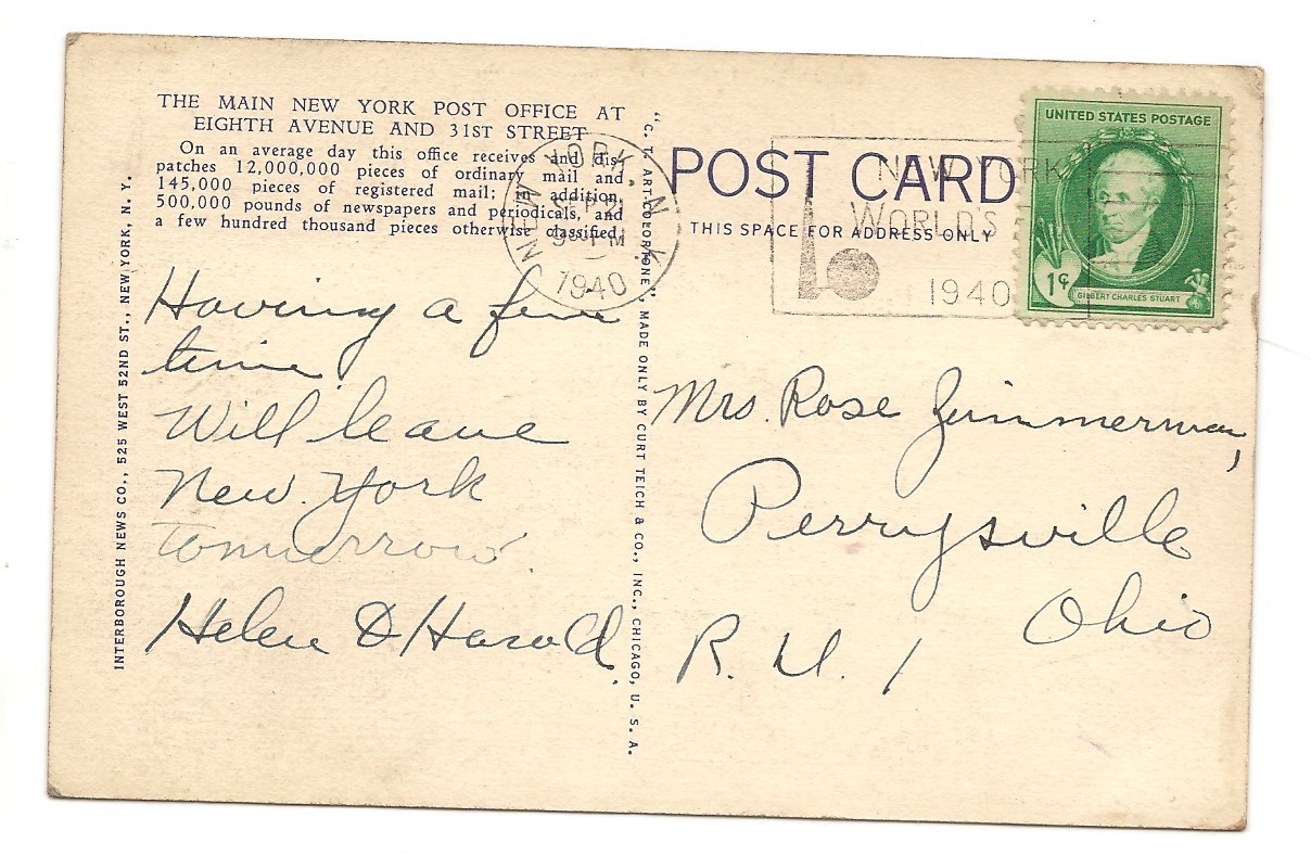 Vintage NEW York City Post Office Postcard New York City Post Office eBay
