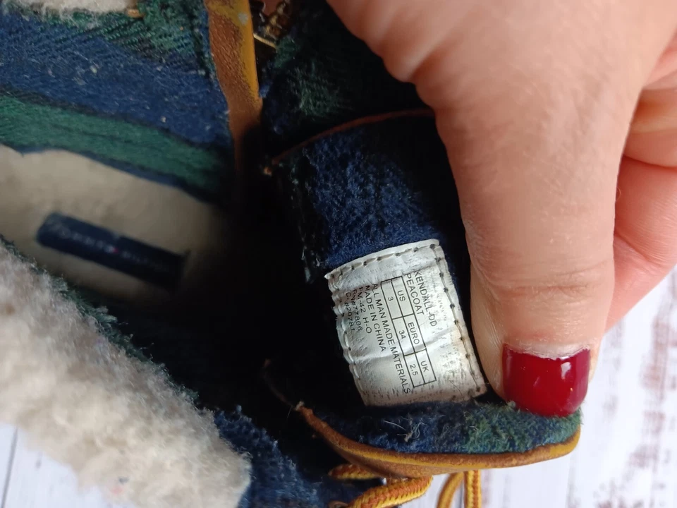 Tommy Hilfiger Botas de Nieve Niños Soze 3 Marrón Negro Chaquetón Con Cordones Piel Foto 4 de 4