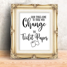 Funny Bathroom Rules Wall Art Print Decor Farmhouse Signs Quotes New Home Gift