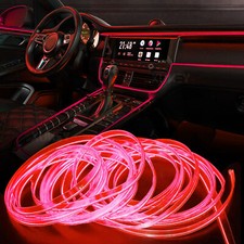 Red LED Wire Neon Glow String Strip Light Car Interior Atmosphere Ambient USB