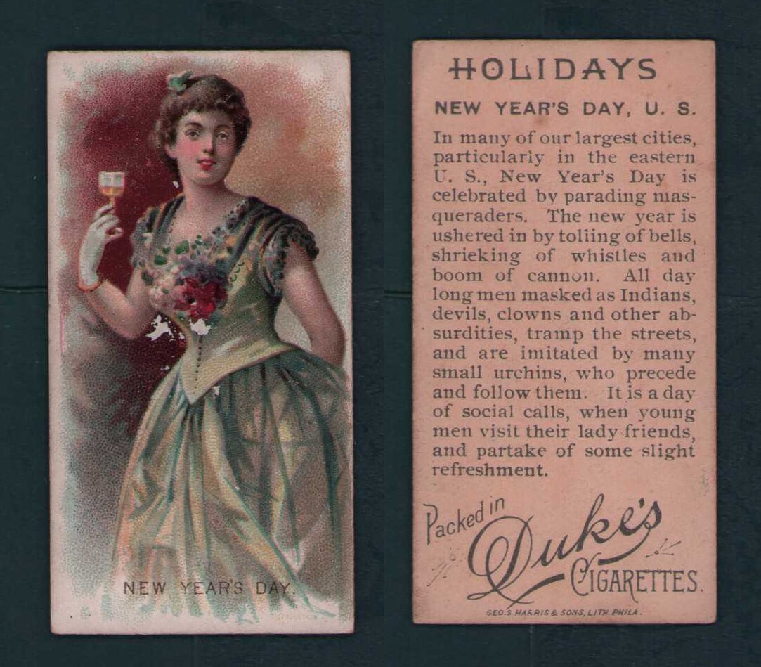 1890 DUKE Cigarettes N80 HOLIDAYS Tobacco Cards