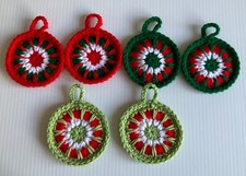 Handmade Crochet Ornaments Christmas Baubles Set Of 6 Ornaments New Choose color