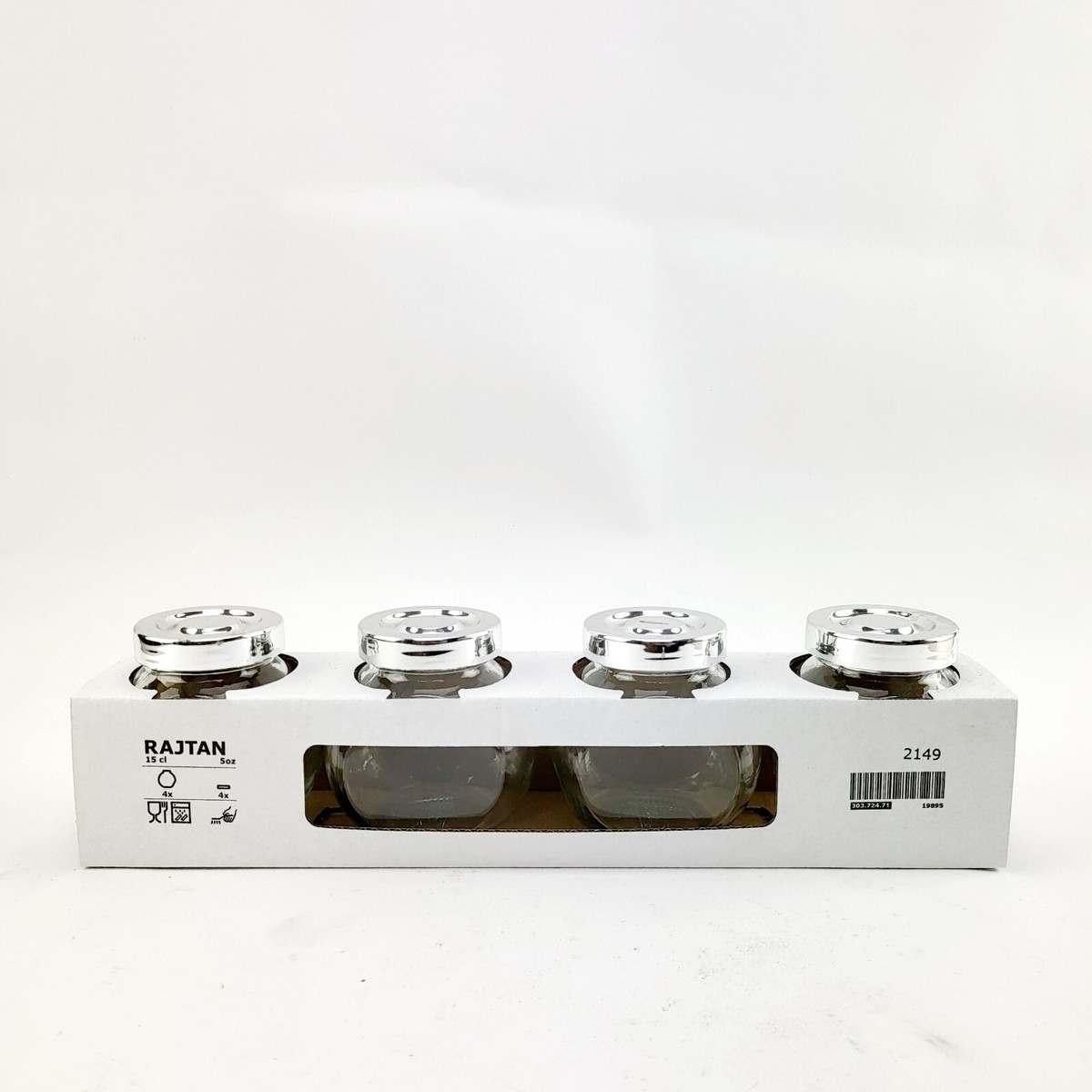 Ikea Rajtan Spice Herbs Pack Jars Set 5oz 15cl Glass Storage Containers  Lids