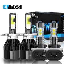 Combo de faros LED altos/bajos + bombilla antiniebla 4x para Kia Spectra 6000K 2005-2009