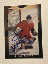 Chris Osgood Signed 1991-92 Star Pics Card #55 COA RC Rookie Red Wings HOF