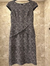 Calvin Klein Black & White Peplum Career Dress Size 2