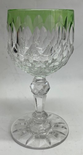 1 French wine glass crystal Baccarat Model Nimes ( Variant Juvisy) Green Color - Picture 12 of 12