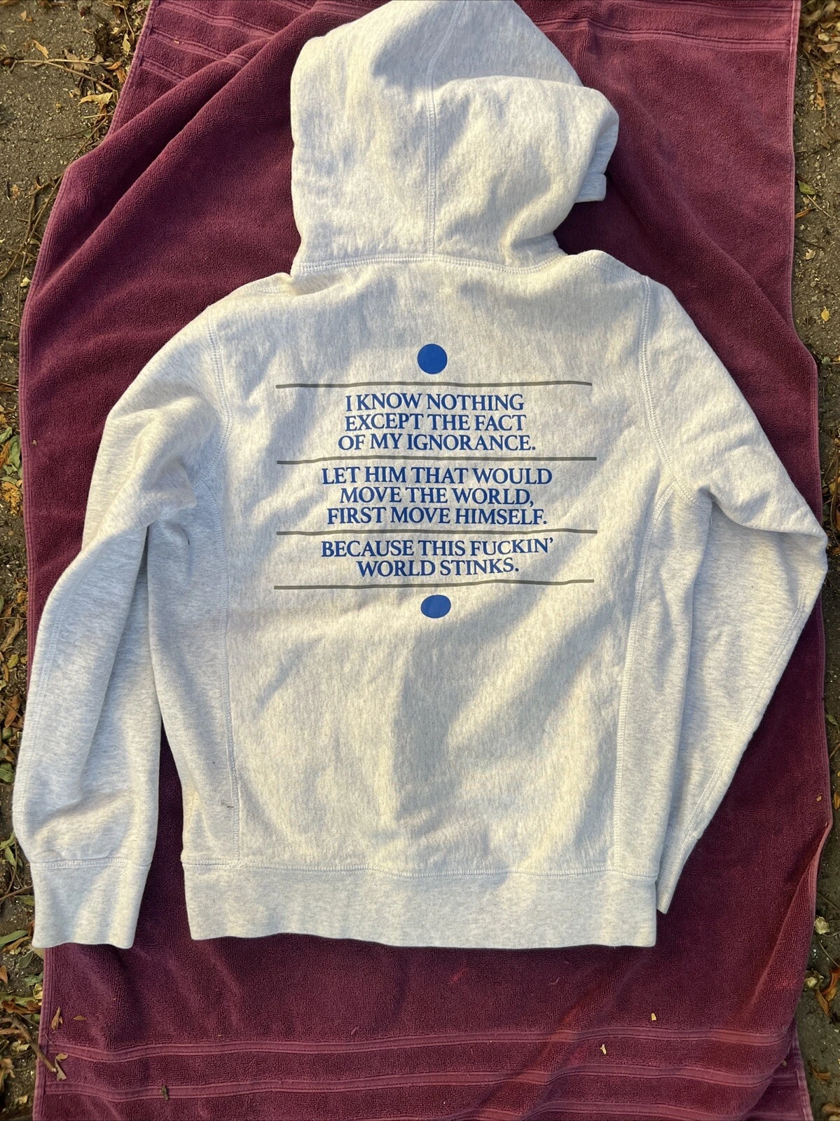 Felpa con cappuccio Supreme Know Thyself (grigio) taglia small in perfette condizioni