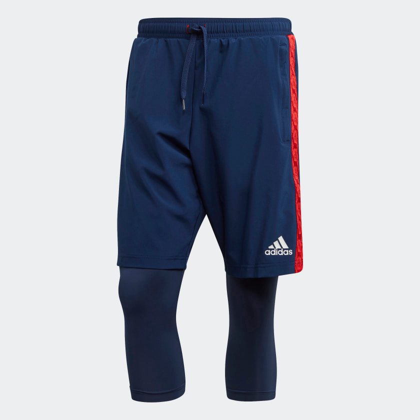 Мужские шорты Adidas Tan Shont 2 в 1, командный темно-синий