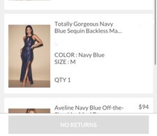 Navy Blue sequin evening gown