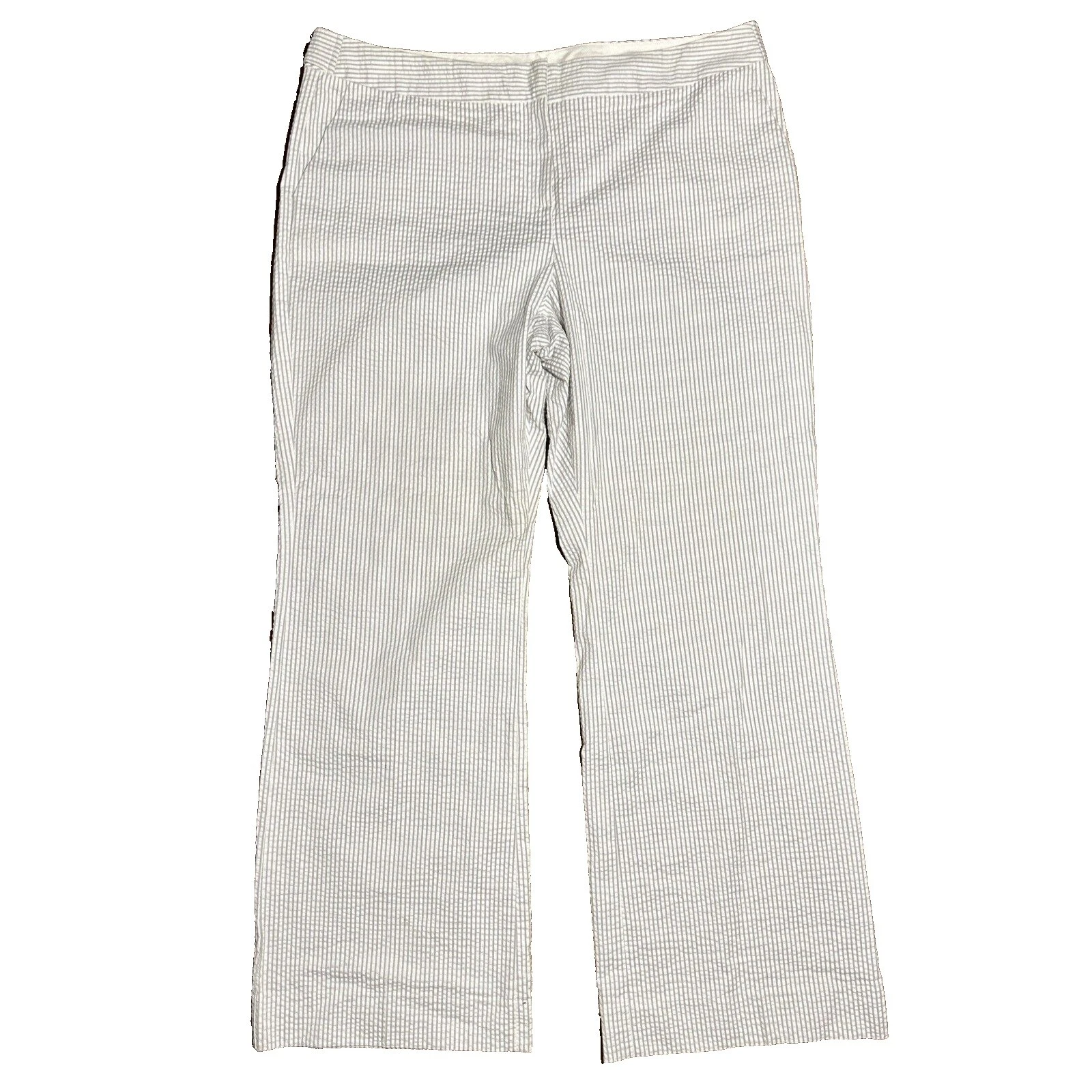 Algodão Listrado femininos Isaac Mizrahi Calças para mulheres