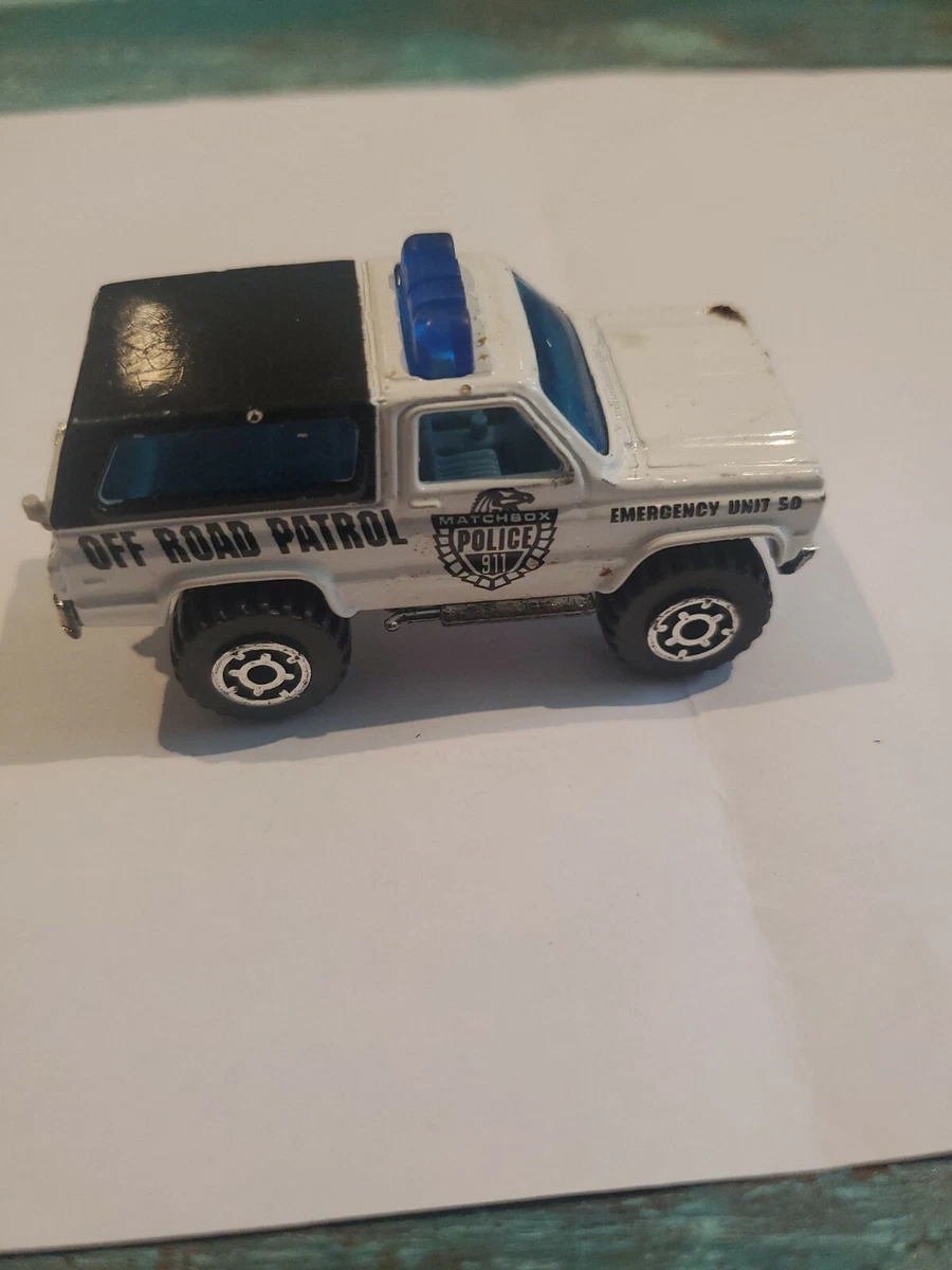 Vintage 1983 Matchbox Chevy Blazer 4x4 Police Off Road Patrol 1 64 Diecast 107