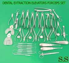 DENTAL EXTRACTION SURGERY EXTRACTING ELEVATORS FORCEPS INSTRUMENT 39 PCS