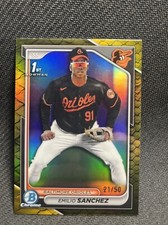 2024 Bowman Chrome Emilio Sanchez 1ST Gold REPTILIAN 21/50 BALTIMORE ORIOLES