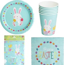 Easter Party Tableware Set Paper Partyware Perfect for The Easter Celebrations